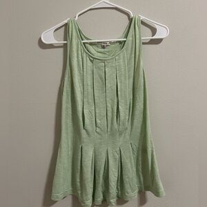Max Studio Light Green Pleated Tank Top